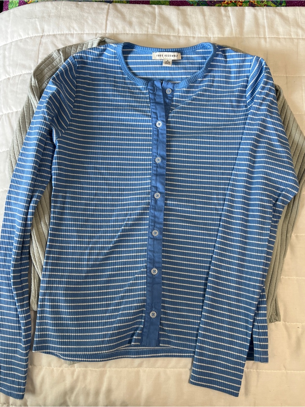 Mango Light Sage Ribbed Knit Top - Picture 4 of 14